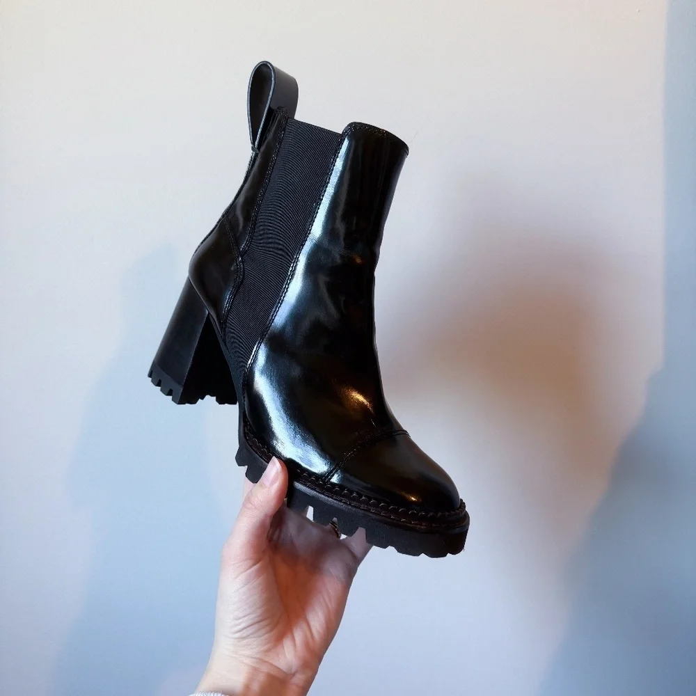 See by Chloé Mallory Lug-Sole Leather Chelsea Boots